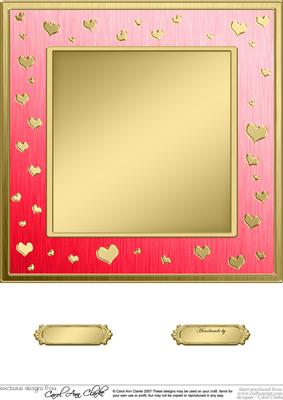 8 x 8 Metallic Romantic Hearts Plain Card Base