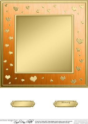 8 x 8 Metallic Romantic Hearts Plain Card Base