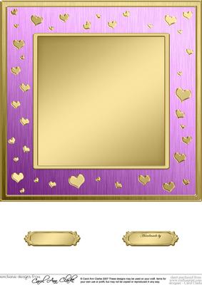 8 x 8 Metallic Romantic Hearts Plain Card Base