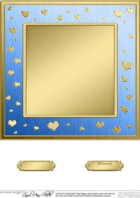 8 x 8 Metallic Romantic Hearts Plain Card Base