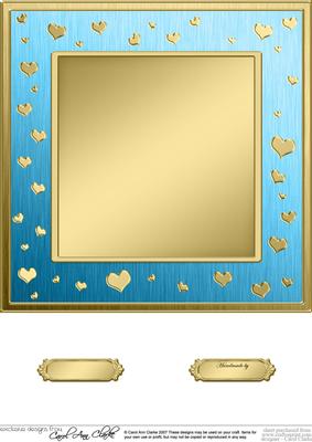 8 x 8 Metallic Romantic Hearts Plain Card Base