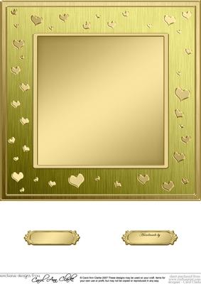 8 x 8 Metallic Romantic Hearts Plain Card Base