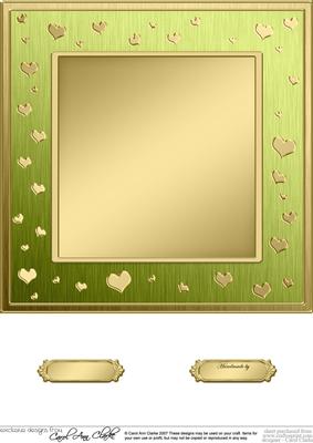 8 x 8 Metallic Romantic Hearts Plain Card Base