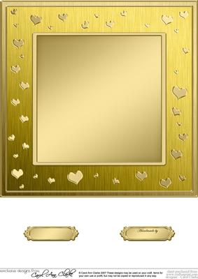 8 x 8 Metallic Romantic Hearts Plain Card Base