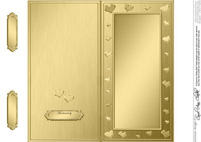Dl Metallic Romantic Hearts Plain Card Base
