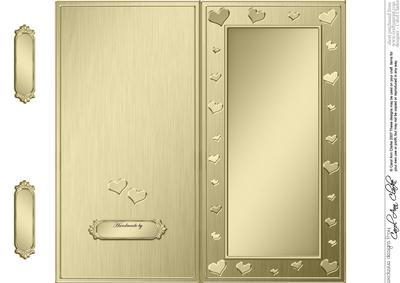 Dl Metallic Romantic Hearts Plain Card Base