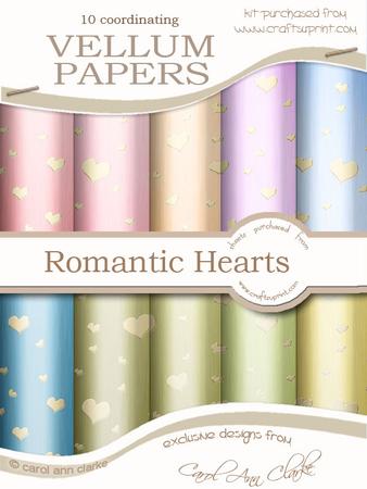 Metallic Romantic Hearts Matching Vellum Kit