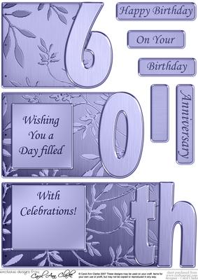 60th Elegant Metallic Book Sheet