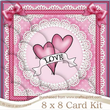 8 x 8 Love Hearts Kit with Scalloped Corners