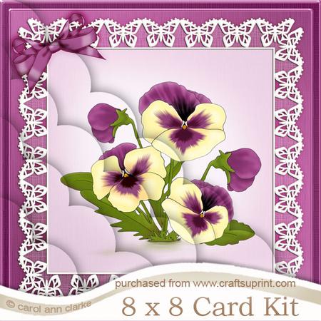 8 x 8 Pansy on Butterfly Lace Kit with Scalloped Corners