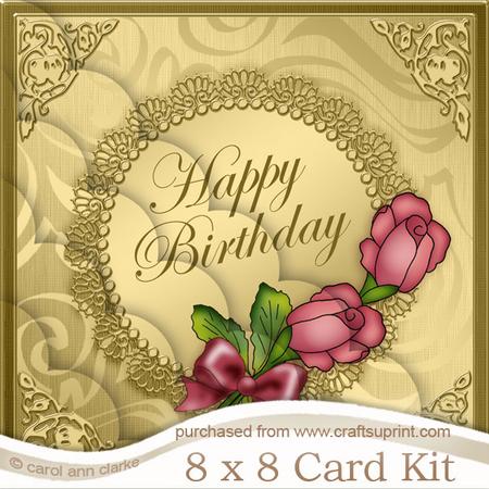 8 x 8 Roses and Metallic Lace Kit with Scalloped Corners