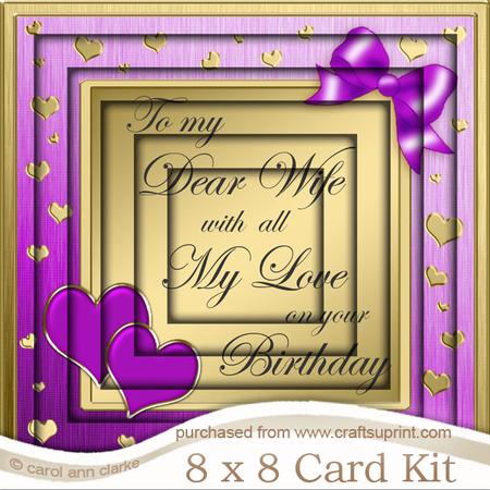 8 x 8 Wife Birthday Tunnel Card Kit