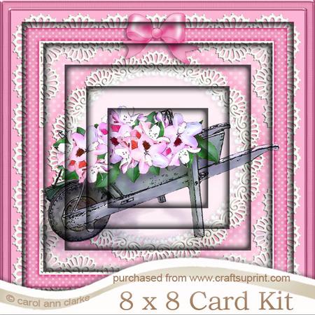 8 x 8 Flower Filled Wheelbarrow Tunnel Card Kit