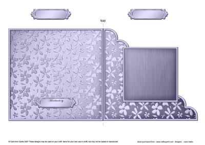 Metallic Floral Cut and Fold Corner Card Plain Card Base