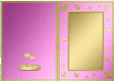 A5 Metallic Romantic Hearts Plain Card Base