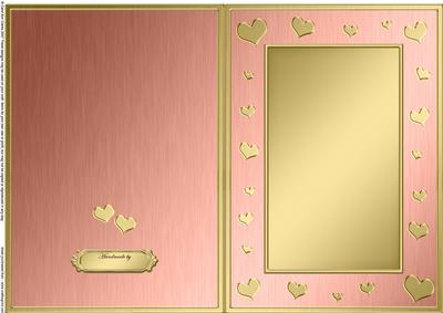 A5 Metallic Romantic Hearts Plain Card Base
