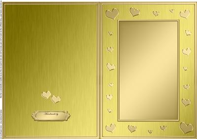 A5 Metallic Romantic Hearts Plain Card Base