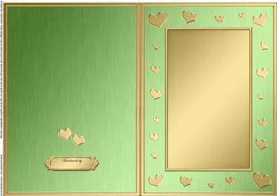 A5 Metallic Romantic Hearts Plain Card Base