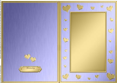 A5 Metallic Romantic Hearts Plain Card Base