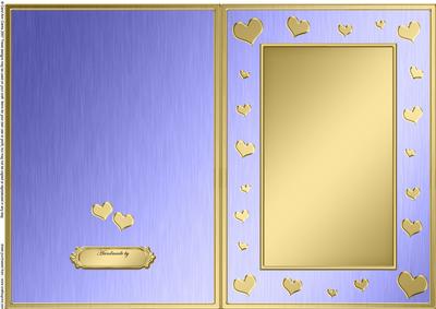 A5 Metallic Romantic Hearts Plain Card Base