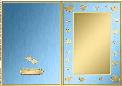 A5 Metallic Romantic Hearts Plain Card Base