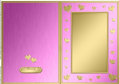 A5 Metallic Romantic Hearts Plain Card Base