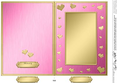 5 x 7 Metallic Romantic Hearts Plain Card Base