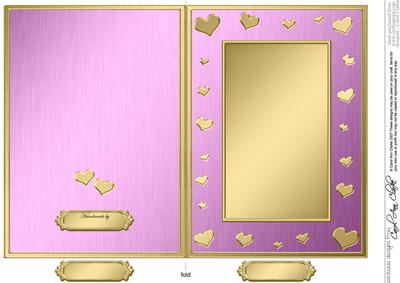 5 x 7 Metallic Romantic Hearts Plain Card Base