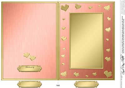 5 x 7 Metallic Romantic Hearts Plain Card Base