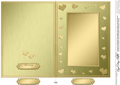 5 x 7 Metallic Romantic Hearts Plain Card Base