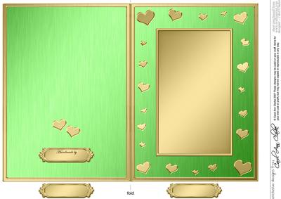 5 x 7 Metallic Romantic Hearts Plain Card Base
