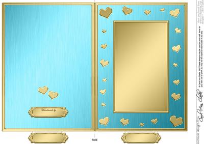 5 x 7 Metallic Romantic Hearts Plain Card Base