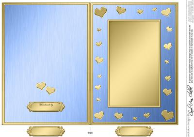 5 x 7 Metallic Romantic Hearts Plain Card Base