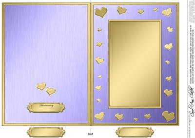 5 x 7 Metallic Romantic Hearts Plain Card Base