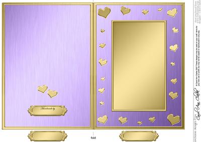 5 x 7 Metallic Romantic Hearts Plain Card Base