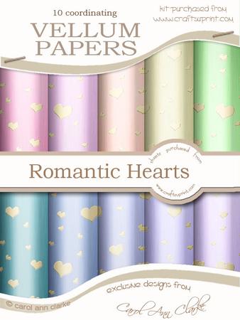 Metallic Romantic Hearts Matching Vellum Kit