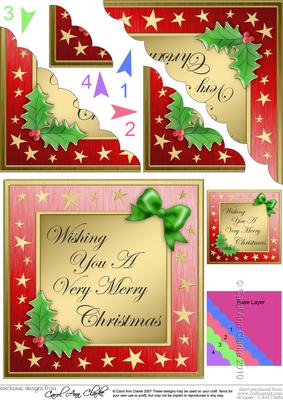 Elegant Christmas Greetings Scallop Corner Side Stacker Topp