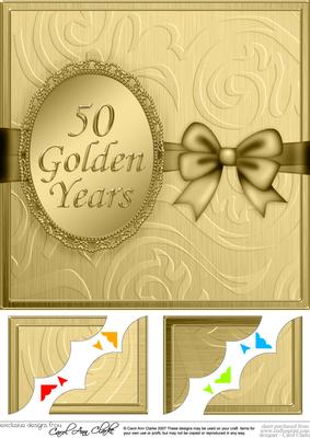 8 x 8 50th Scalloped Corner Topper