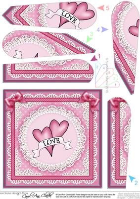 Love Hearts Fan Pyramage Topper