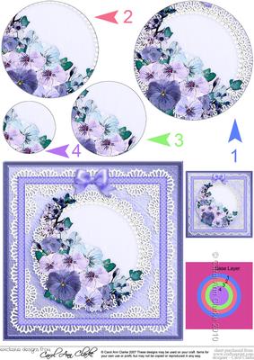 Spring Flowers Quick Card with Circle Pyramage