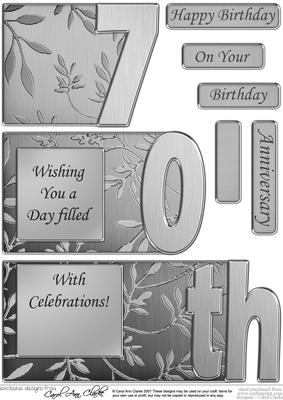 70th Elegant Metallic Book Sheet