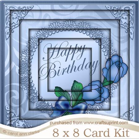8 x 8 Roses and Metallic Lace Tunnel Card Kit