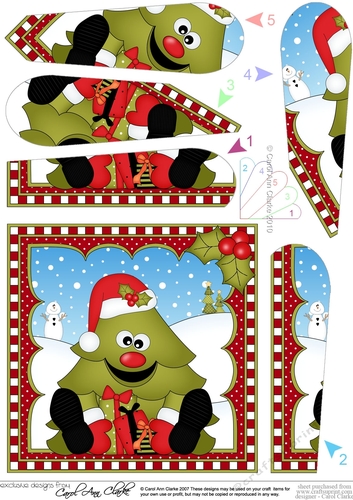 Cute Christmas Tree - Fan Pyramage Topper