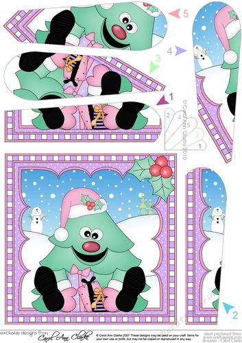Cute Christmas Tree - Fan Pyramage Topper