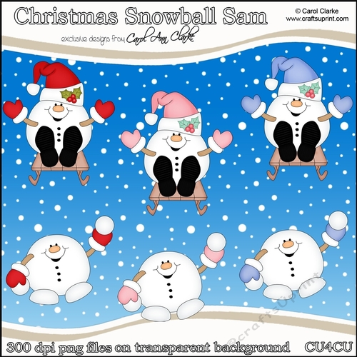 Cute Christmas Snowball Sam - CU4CU Digital Clip Art Set
