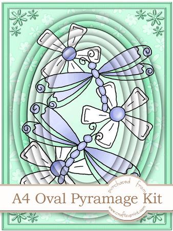 A4 Dreamy Dragonflies in Green Pyramage Kit