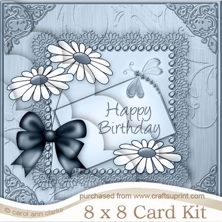 8 x 8 Daisies Birthday Kit with Scalloped Corners