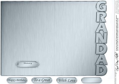 5 x 7 Elegant Metallic Grandad Shaped Card