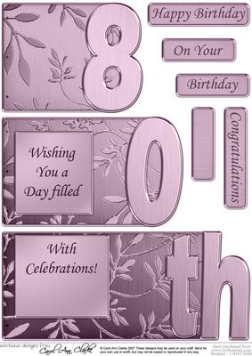 80th Elegant Metallic Book Sheet