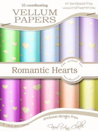Metallic Romantic Hearts Matching Vellum Kit